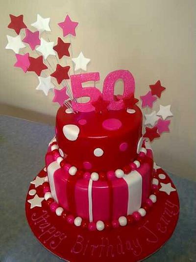 Exploding Stars 50th Cake - Cake by DolceSofia