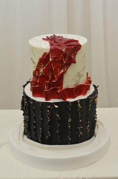 Black Red and Gold - Cake by Sugarpixy
