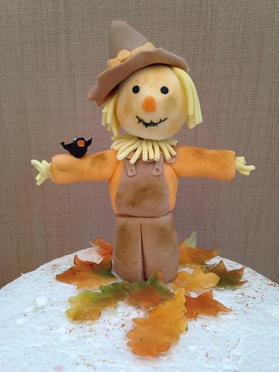 Sugar Scarecrow with Autumn Leaves  - Cake by LittlesugarB