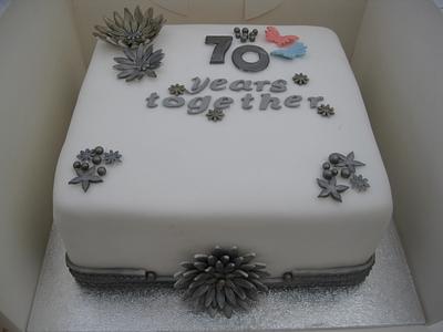 Platinum (70th) Wedding Anniversary Cake - Cake by Combe Cakes