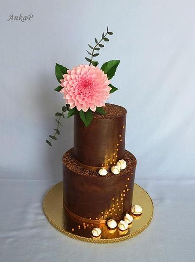 Cake with dahlia - Cake by AnkaP