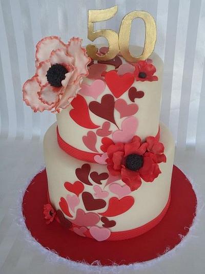 Valentines 50th - Cake by Molly Steffens
