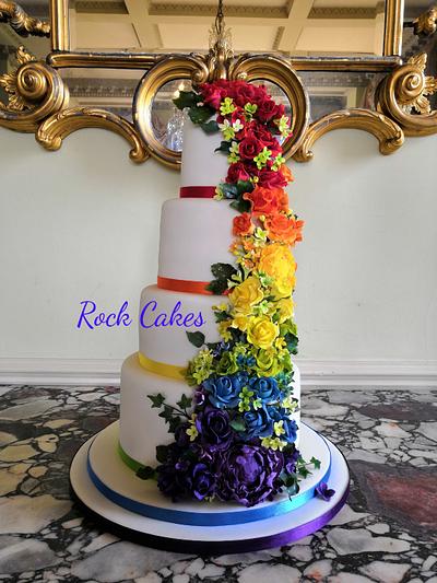 Rainbow wedding cake - Cake by RockCakes