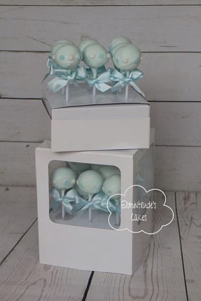Christening cake pops for boys - Cake by Ermintrude's cakes