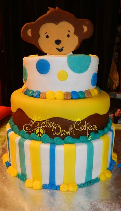 Monkey Baby shower cake - Cake by AneliaDawnCakes
