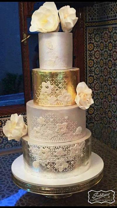 Metallics Wedding Cake - Cake by SublimeSam