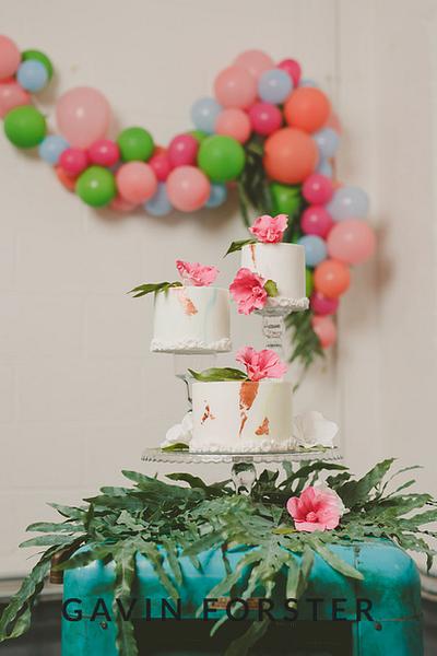 Industrial chic wedding cake trio - Cake by Sharon, Sadie May Cakes 
