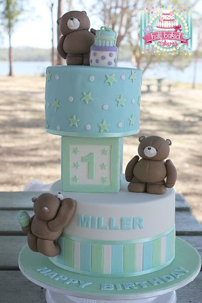 Miller's first birthday cake - Cake by Sheridan @HalfBakedCakery