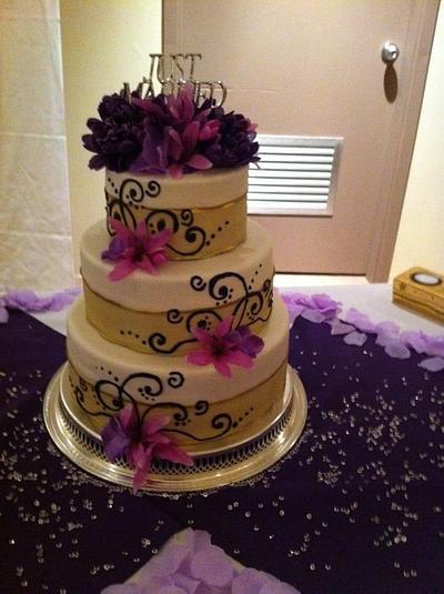 Purple Blossom Wedding Cake - Cake by cakesbymary