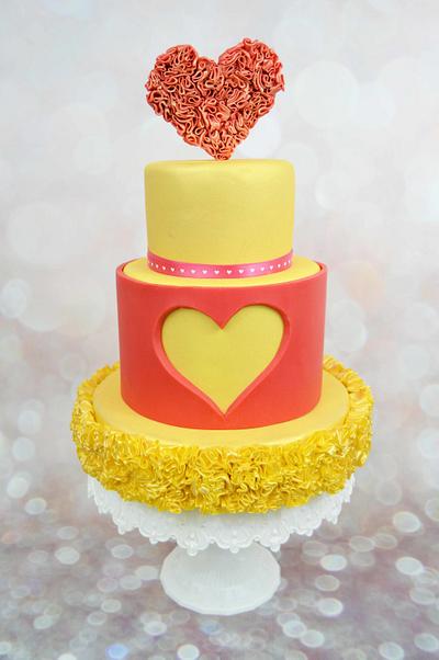 RUFFLES HEART CAKE - Cake by blogplanetegateau