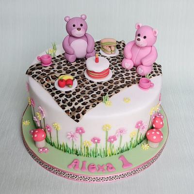 Leopard Print Teddy Bear's Picnic - Cake by Pam 