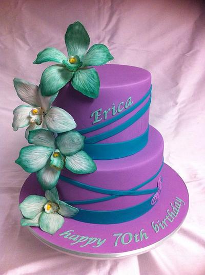 Cake with Orchids - Cake by Mardie Makes Cakes