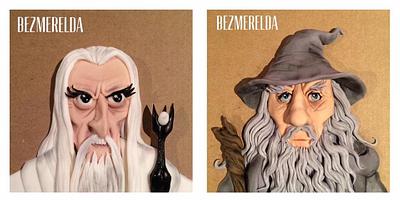 Saruman and Gandalf cake toppers - Cake by Bezmerelda