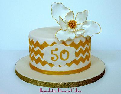 Southern Magnolia Golden Anniversary Cake - Cake by Benni Rienzo Radic
