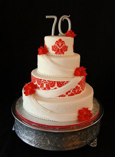 Elegant 70th Birthday - Cake by Elisa Colon
