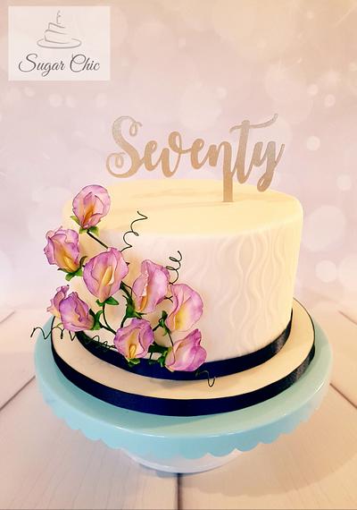Sweet Pea 70th Birthday - Cake by Sugar Chic