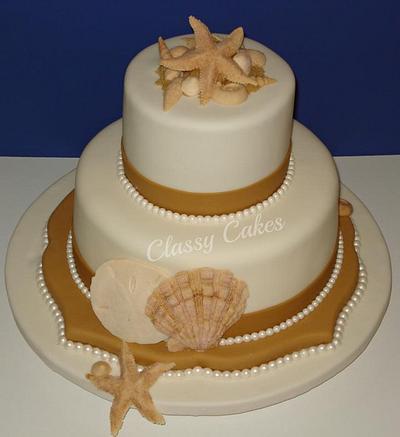 Seashells and Pearls - Cake by Classy Cakes By Diane
