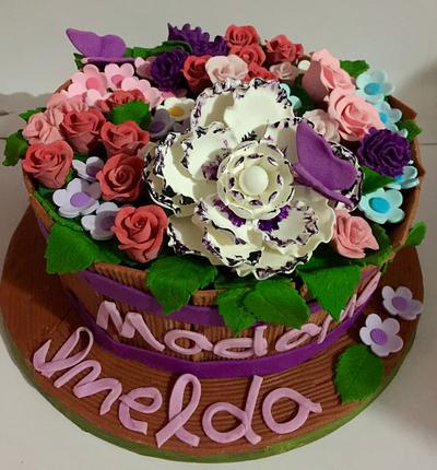 flower pot cake - Cake by LoliBakes