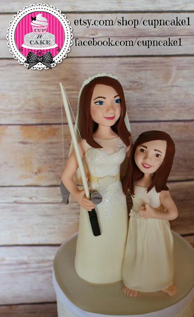 Mom and daughter fondant wedding cake topper - Cake by Danielle Lechuga
