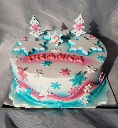 Sparkling winter 3 colour cake - Cake by Tirki