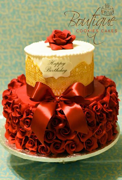 Red Roses cake - Cake by Boutique Cookies Cakes