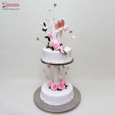 Love Birds Wedding Cake - Cake by Serdar Yener | Yeners Way - Cake Art Tutorials