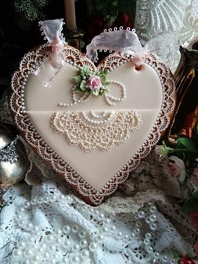 Rose and pearls wall hanging  - Cake by Teri Pringle Wood