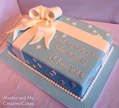 Tiffany Style Christening - Cake by Mother and Me Creative Cakes