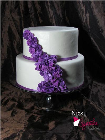 Purple and White Wedding Cake - Cake by NickySignatureCakes