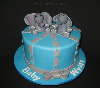 Elephant Baby Shower cake - Cake by gizangel