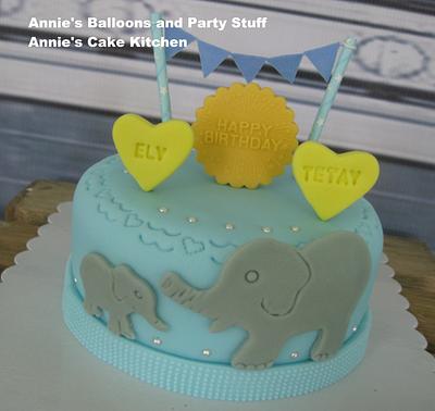 Ely & Daddy Tetay's Elephant Theme Cake - Cake by Annie's Balloons & Party Stuff - Annie's Cake Kitchen