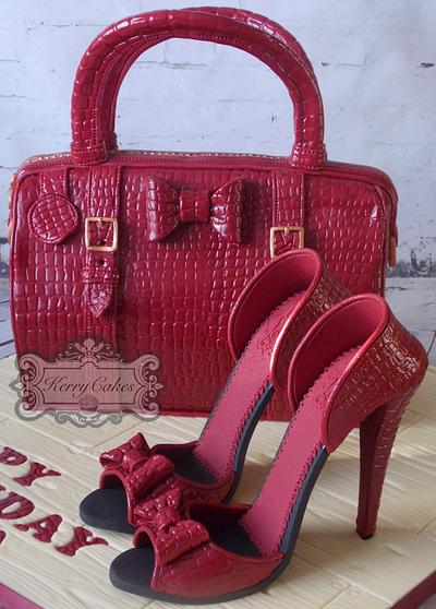 Patent bag and shoes - Cake by kerrycakesnewcastle