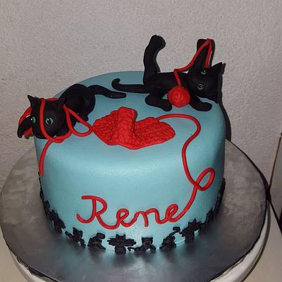 black kittens - Cake by Anneke van Dam