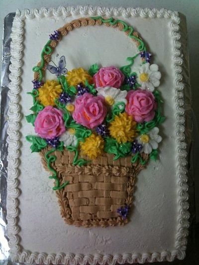 Spring flower basket - Cake by Sarah F