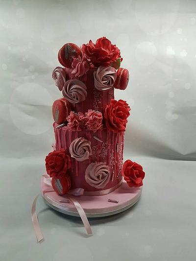 Over the top pink and red cake - Cake by Rina Kazimierczak