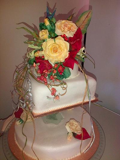 Donna's Hummingbird Wedding cake - Cake by Maggie Visser