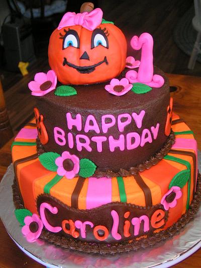 Pumpkin for Caroline's 1st - Cake by Cake Creations by Christy