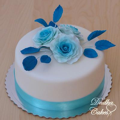 Blue roses - Cake by Dadka Cakes