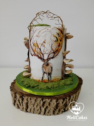 Deer  - Cake by MOLI Cakes