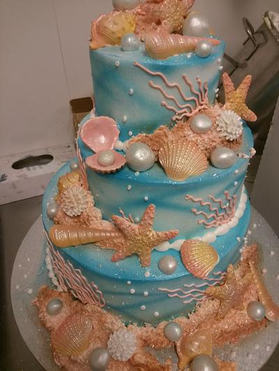 shells and pearls - Cake by Enchanted Bakes by Timothy 