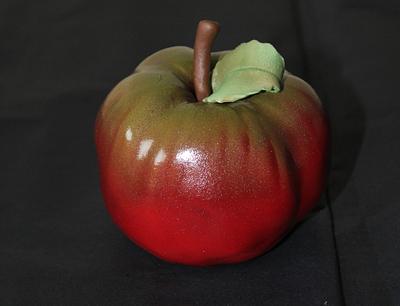 mini carved and airbrushed, apple for teacher cake  - Cake by Dawn Butler 