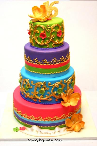 Moroccan Sweet 16 Cake - Cake by Cakes by Maylene