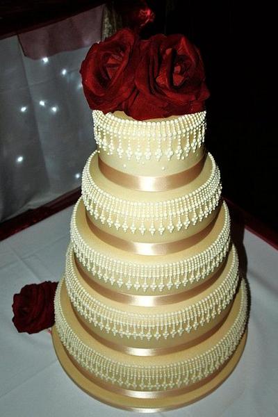HAND PIPED WEDDING CAKE - Cake by Symphony in Sugar