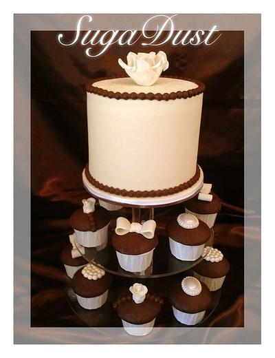 Vintage Lace Wedding Cupcake tower - Cake by Mary @ SugaDust