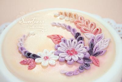Flower Filigree Applique Cake - Cake by Ludmilla Gruslak
