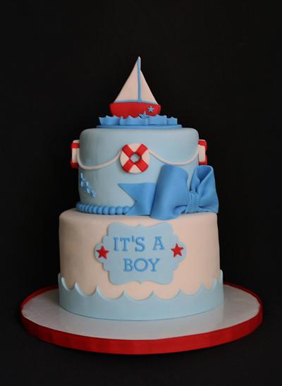 Nautical Baby Shower Cake - Cake by CakeCreationsCecilia