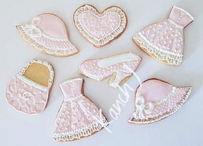 Pink and white Cookies for a Girl. - Cake by POLKAdesigns