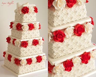 ‘Boxes of Roses’ Wedding Cake - Cake by Sugar Ruffles
