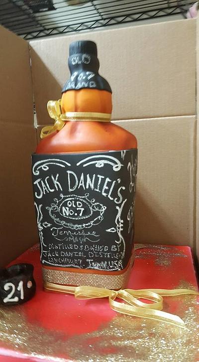 Jack Daniels Bottle Cake - Cake by Wendy Lynne Begy