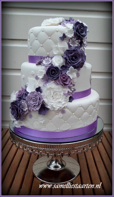 Purple weddingcake - Cake by Sam & Nel's Taarten